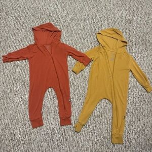 Kyte BABY Kids Footies in Terracotta and Mustard